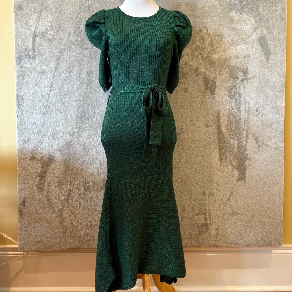 Elegant Glitter Cocktail Holiday Christmas Party Knit Bodycon Dress Sz S
